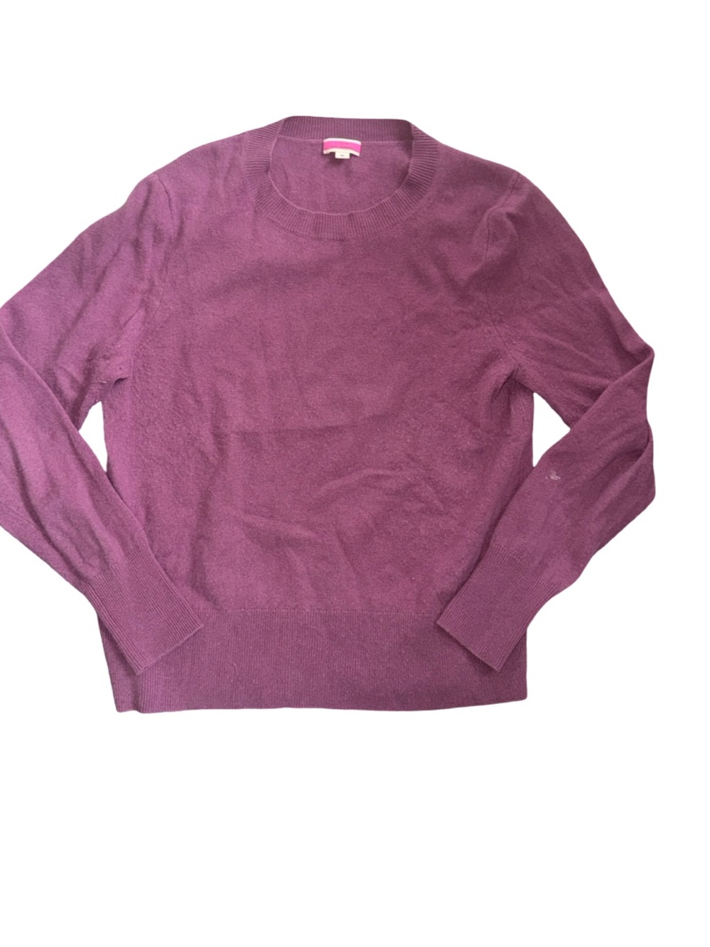 J.Crew 100% Cashmere Crewneck Sweater Plum Purple Size M - Picture 2 of 7